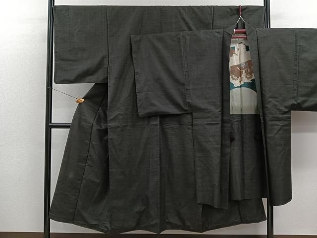 平和屋着物□男性 紬 アンサンブル 絣文様 正絹 逸品 CAAR6342kb  