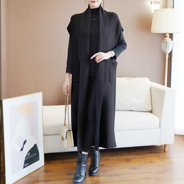 毎日新作アイテム入荷中！ ロングジレ ベスト レディース マキシ丈 ノースリーブ ニットカーディガン 秋 冬 ニットベスト ニットジレ ニットコート ロング丈 前開き 暖かい ロングベスト ロングジレ 重ね着 シンプル xzxiaoyun83 驚きの価格、海外直輸入！