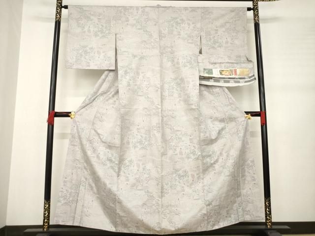 平和屋着物 都喜ヱ門 本場大島紬 白大島 元禄風情 浦崎イツ子作 藤絹織物謹製 証紙付き 正絹 AABB7295ck