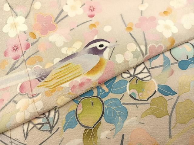 平和屋着物●豪華色留袖　友禅　作家物　花鳥文　正絹　逸品　AAAZ4545ph 平和屋着物○豪華色留袖 友禅 作家物 花鳥文 正絹 逸品 AAAZ4545ph 平和