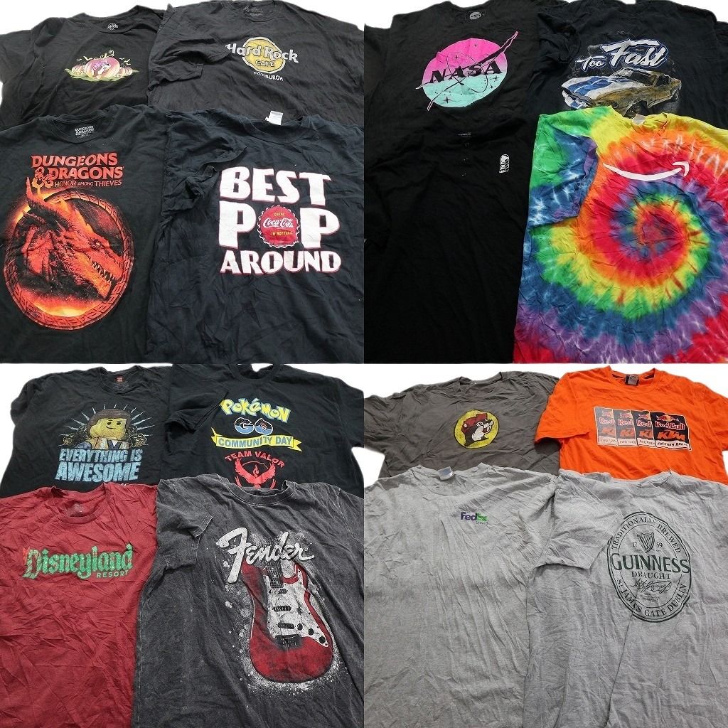 古着卸 有名企業 半袖Tシャツ 16枚セット メンズ 2XL |3XL |4XL ハードロックカフェ フォード フェンダー 古着 NA9012