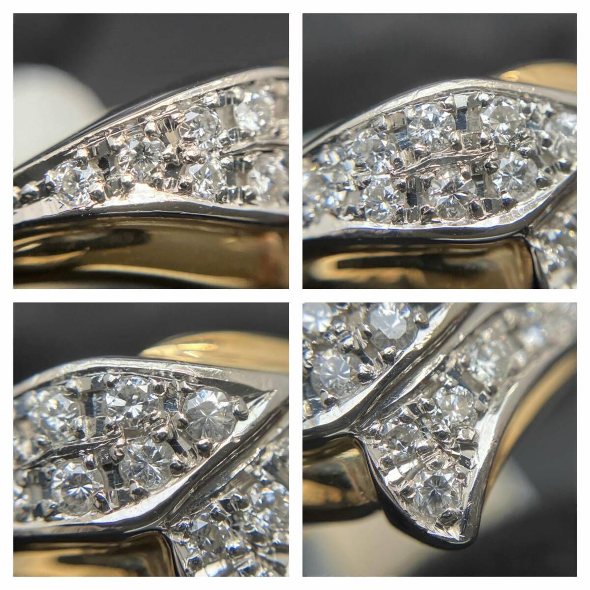 PT900 K18 ダイヤモンド 1.00 コンビ 天然 リング 指輪 リング コンビ Pt900 K18 ダイヤ付 (Type-CM)