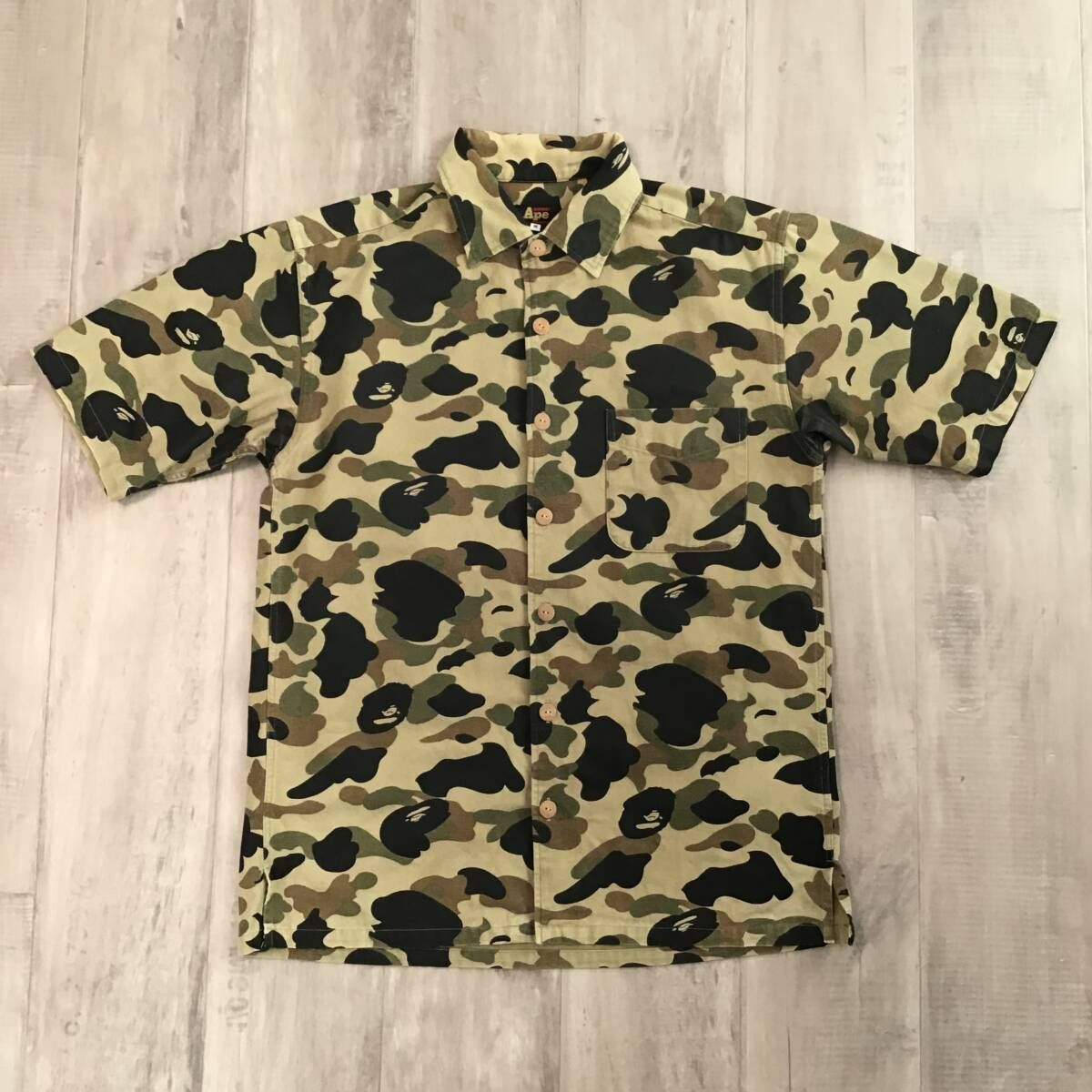 ☆初期☆ 1st camo green ワークシャツ Mサイズ a bathing ape BAPE 