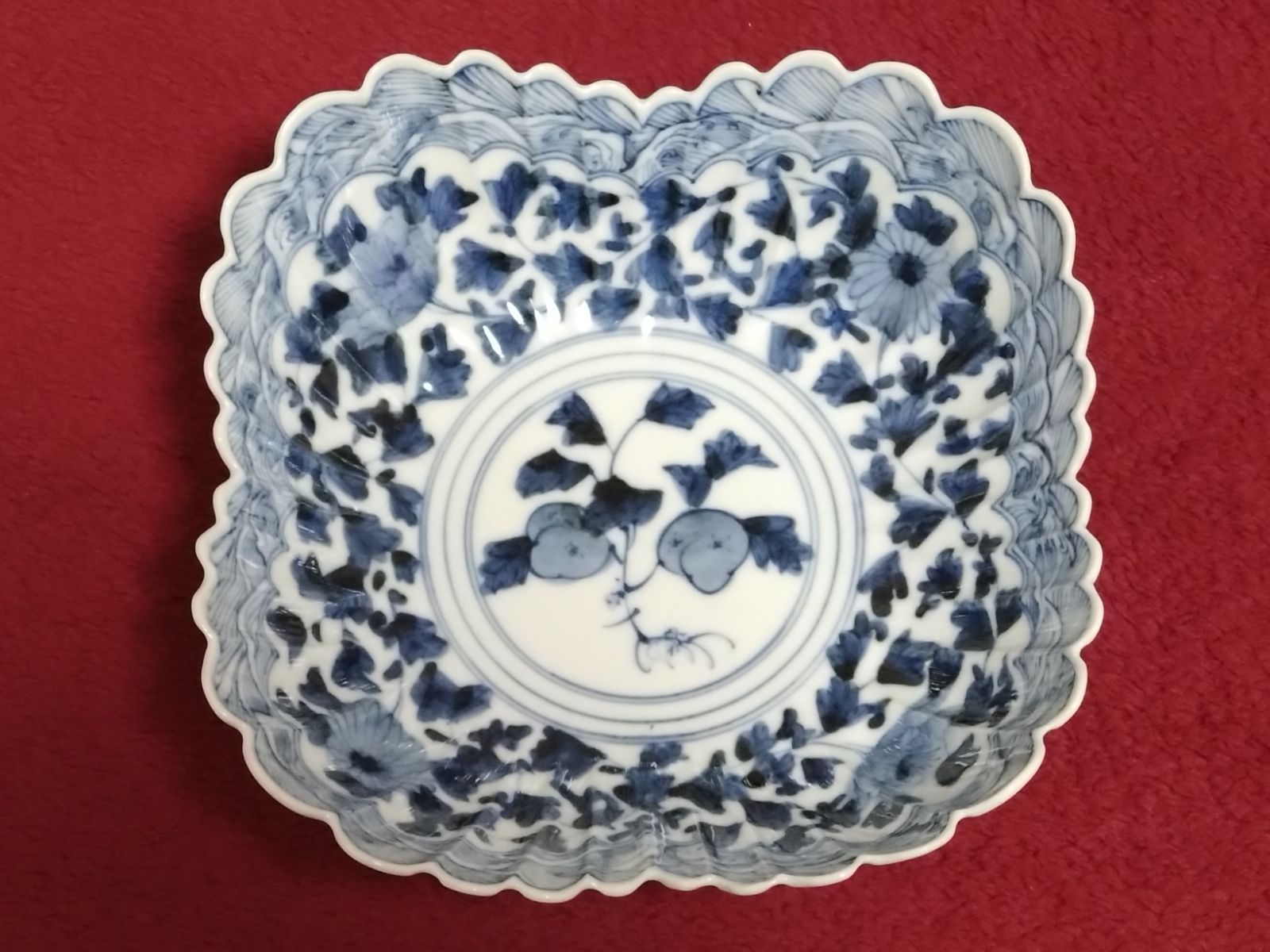 九谷焼 山本長左 鉢揃え 四方牡丹 5客