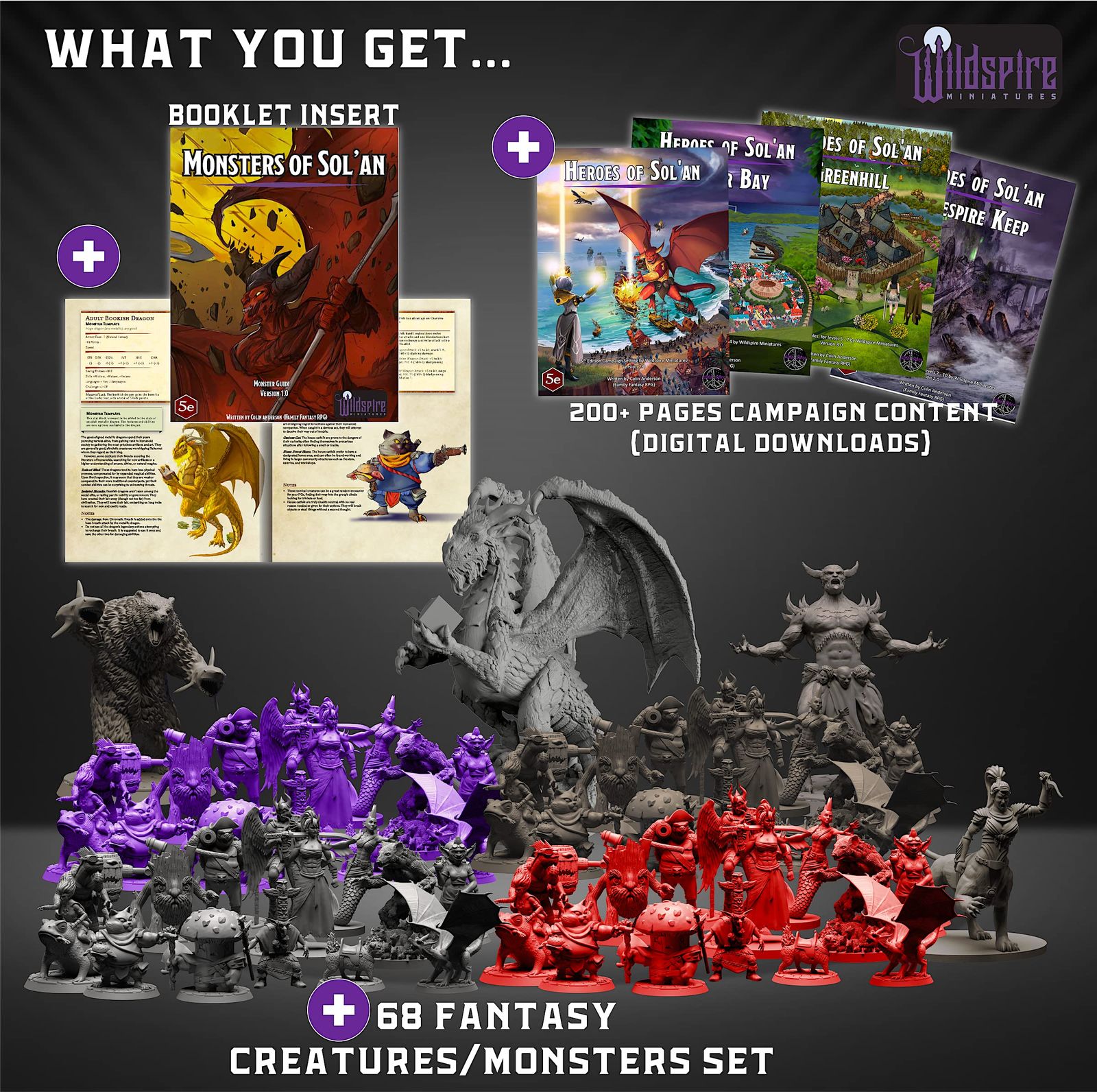 ダンジョンズ&ドラゴンズ ミニチュアセット Dungeons&Dragons Wildspire ファンタジーミニチュア&ブックっぽいドラゴン DND