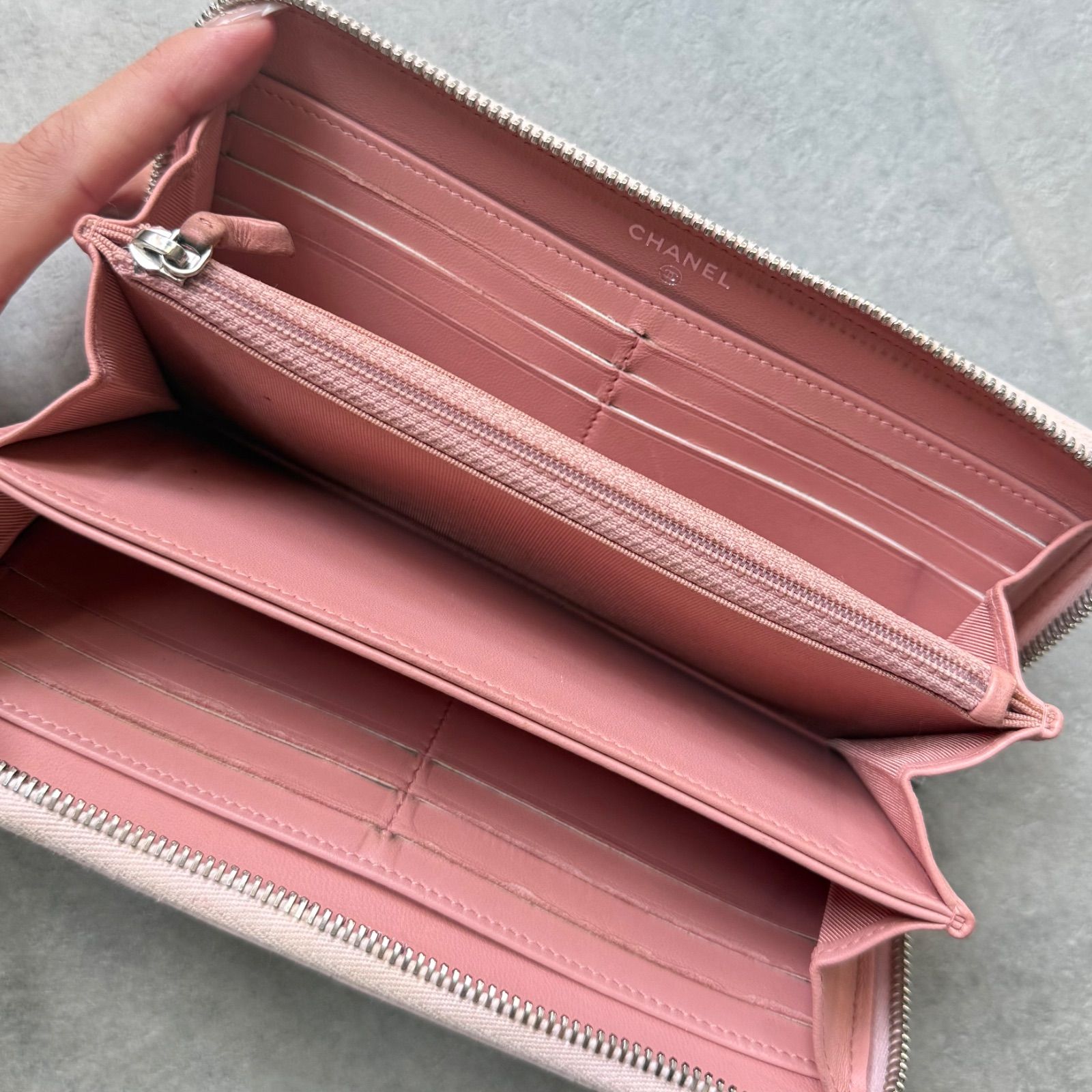 美品 CHANEL シャネル ココマーク ピンク 長財布 2200万番台