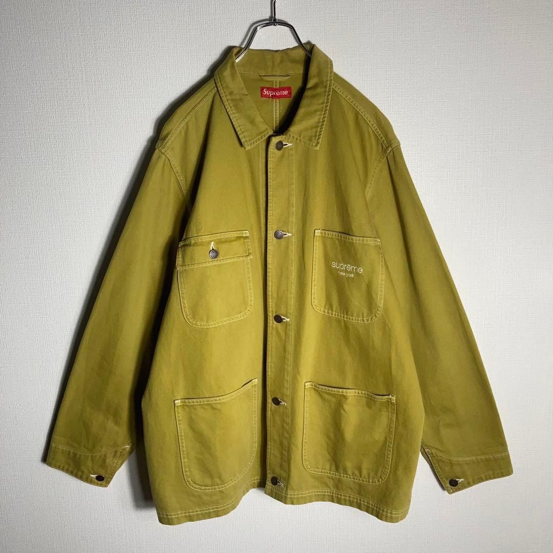 人気カラー】シュプリーム☆刺繍ロゴ入りカバーオール ジャケット 人気