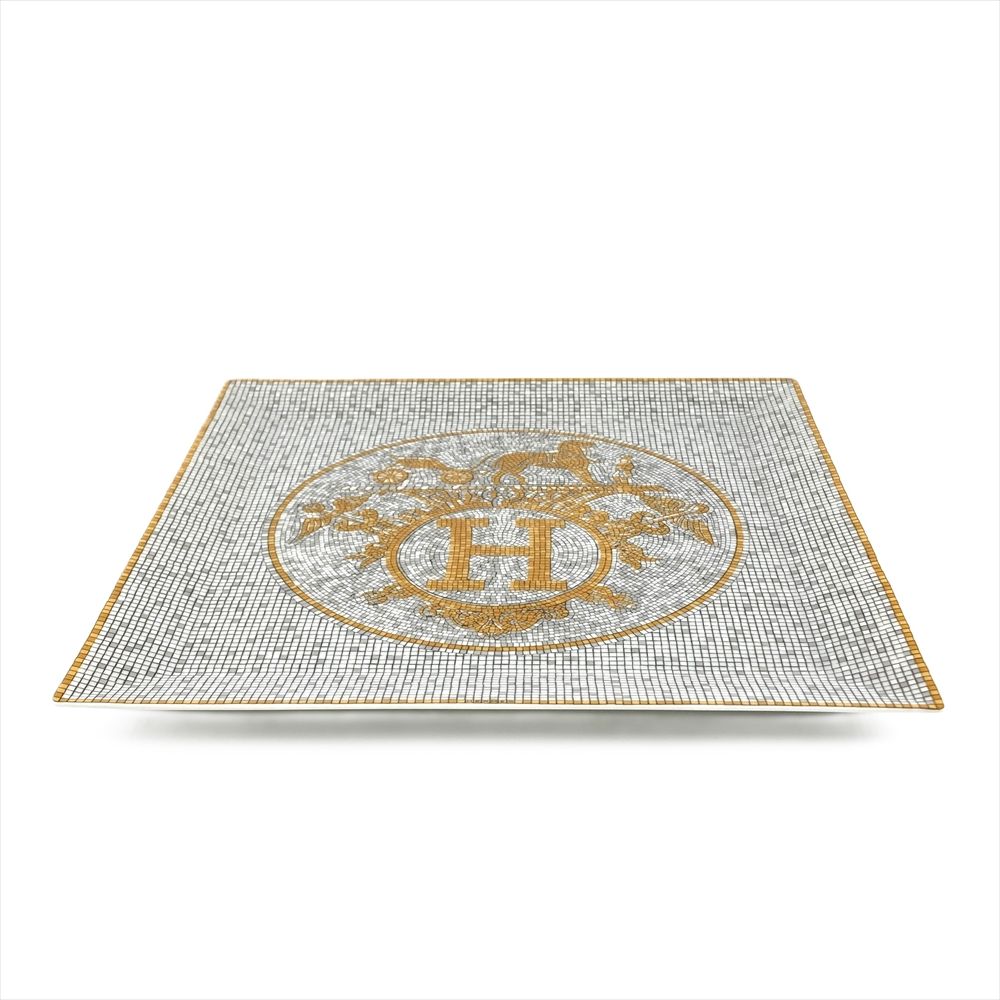 エルメス HERMES プチカレ No5 モザイク 24 ゴールド 皿 陶磁器【中古