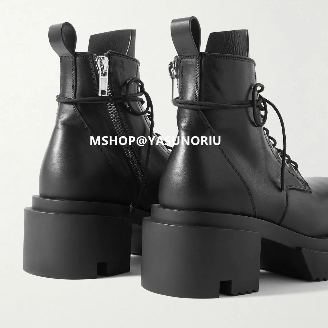 Rick Owens LOW ARMY BOGUN BLACK BOOTS