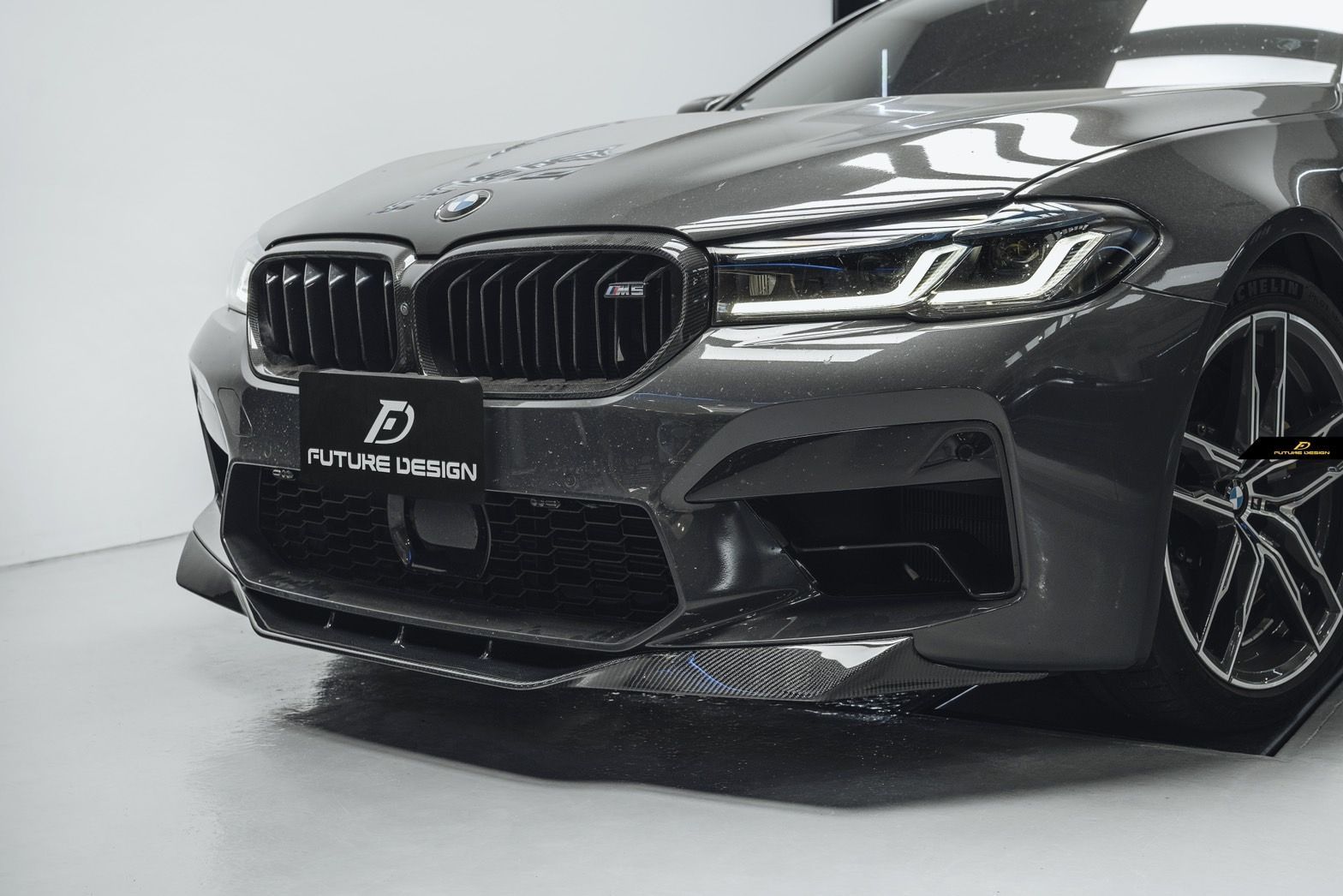 FUTURE DESIGN BMW 5シリーズ F90 M5 後期車 フロント バンパー用 リップ スポイラー DryCarbon 本物ドライカーボン カスタム エアロ