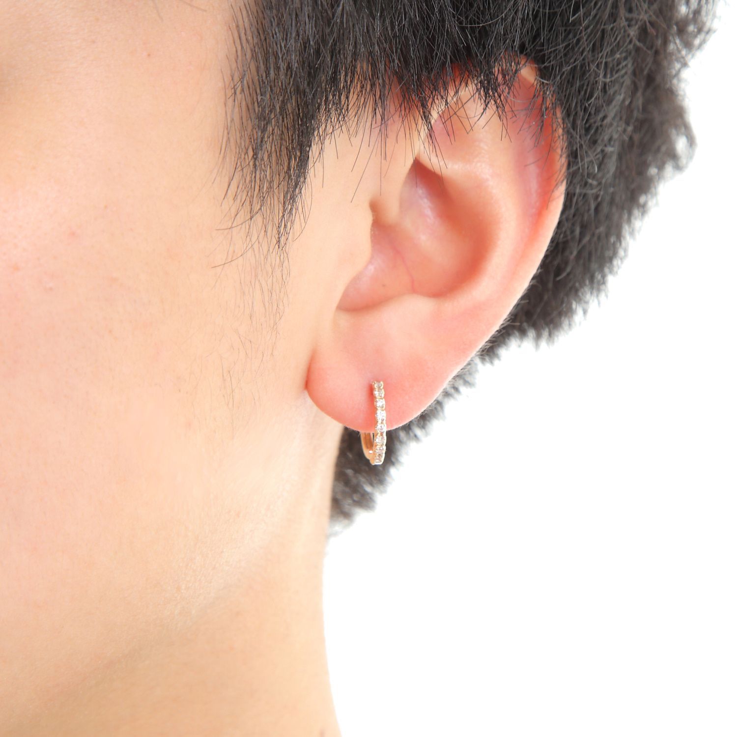 K10 フープ ピアス ダイヤモンド 0.2ct ゴールド - メルカリ
