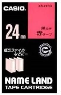 業務用30セット CASIO カシオ ネームランド用ラベルテープ 幅 24mm XR-24RD 赤に黒文字