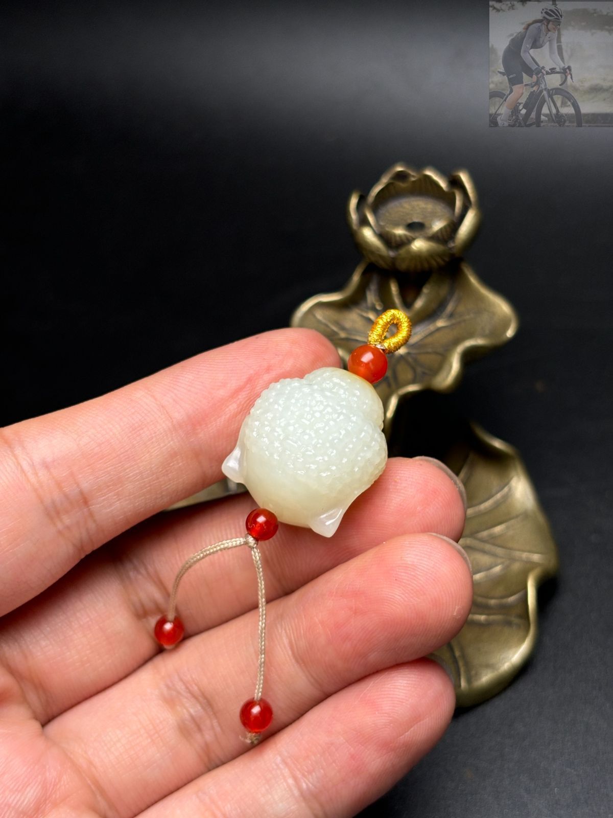 旧家蔵出し 和田玉細密彫 羊脂白玉 仏首 極美品 彫刻 根付 裝身