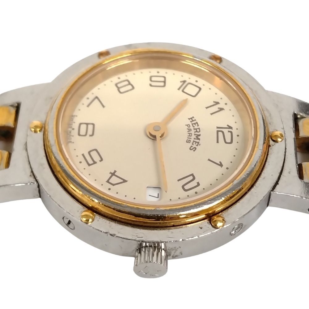 エルメス HERMES クリッパー デイト レディース 腕時計 F438 HERMES エルメス クリッパー デイト アイボリー文字盤 クォーツ