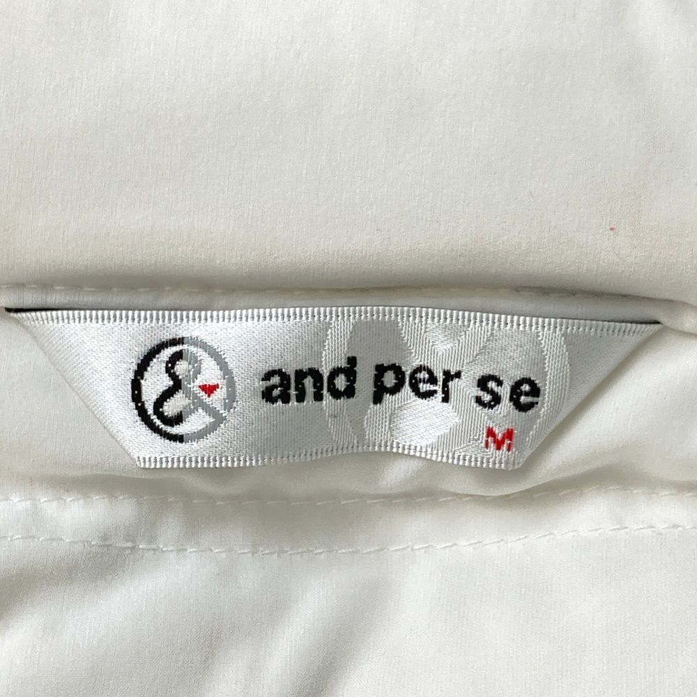 夏セール開催中。 サイズ M AND PER SE アンパスィ フード付 中綿 ジップジャケット ホワイト系 240101504197 ゴルフウェア レディース ストスト 【爆安通販】