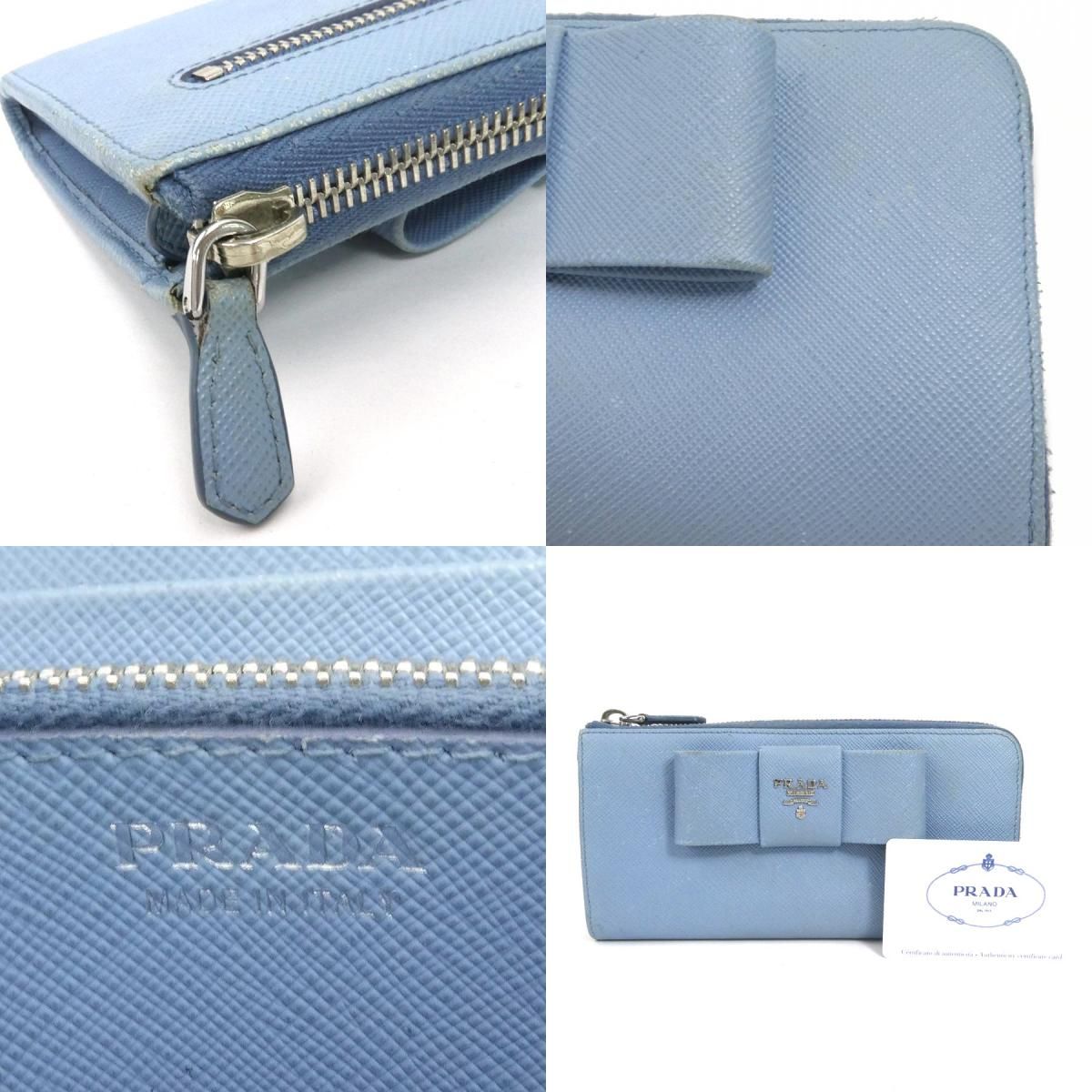 プラダ PRADA L字ファスナー長財布 ロゴ リボン - メルカリ