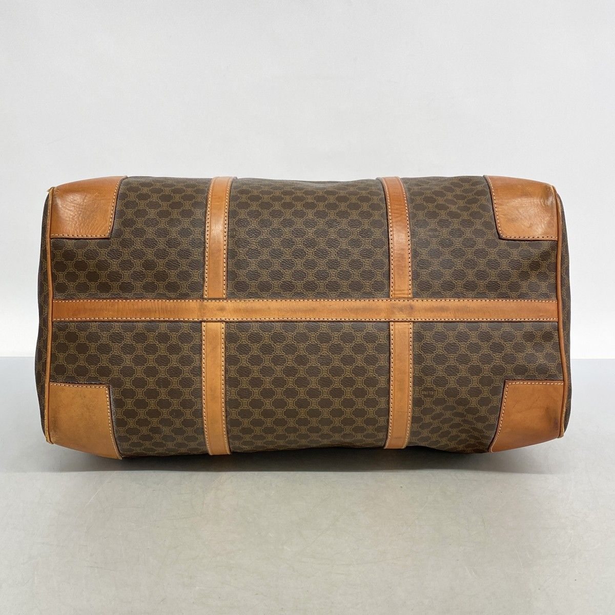 【CELINE】ボストンバッグ　マカダム柄　ゴールド金具　PVC ブラウン 様 【CELINE】ボストンバッグ マカダム柄 ゴールド金具 ブラウン セ