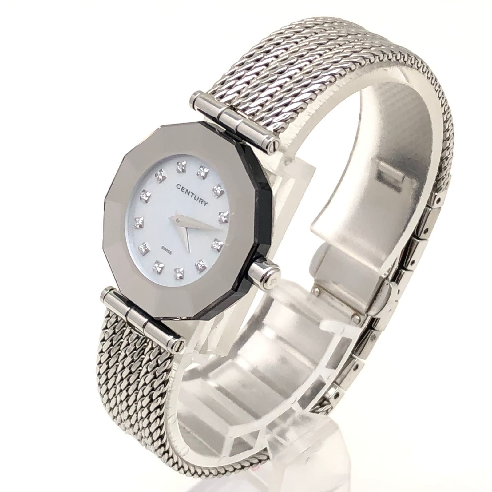 センチュリー タイムジェム 12Pダイヤ 腕時計 シェル文字盤 稼働品 5