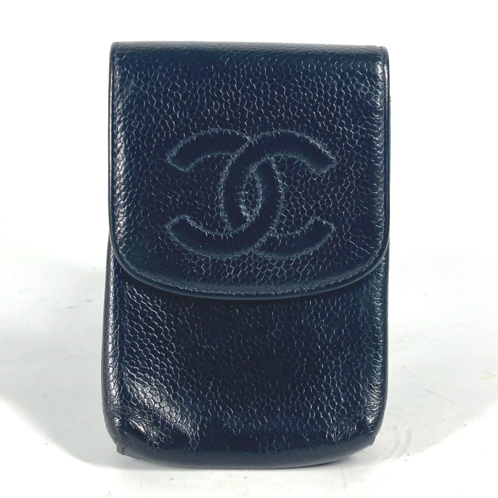 シャネル CHANEL シガレットケース ココマーク ベージュキャビアスキン CHANEL シャネル シガレットケース ココマーク ゴールド金具