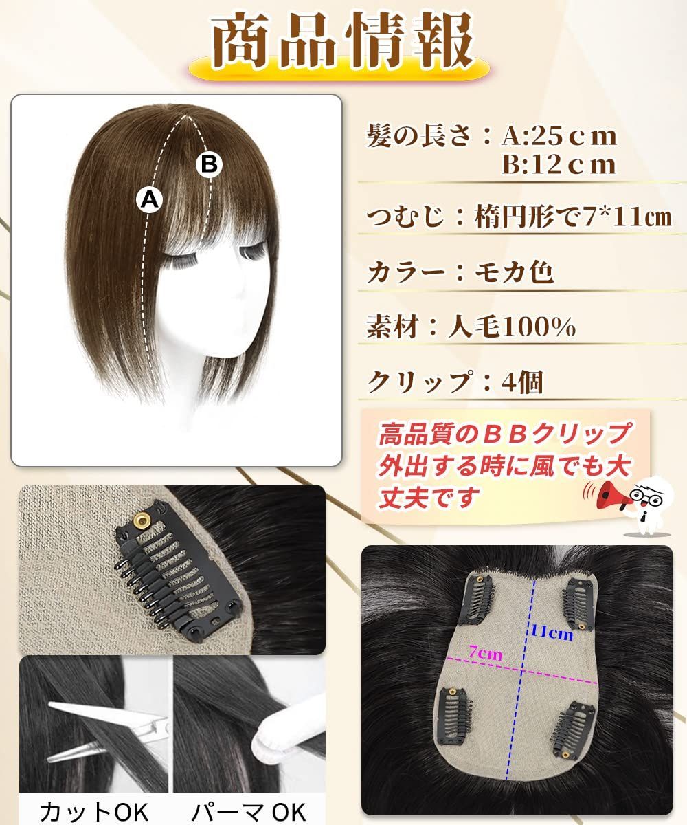 レディースヘアピース トップカバー