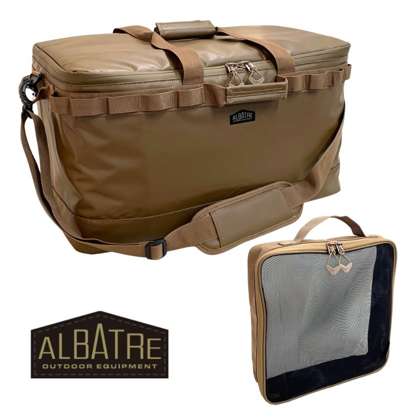 豪華 アルバートル ALBATRE マルチギアコンテナMW メッシュギアポーチ セット Ver.2 AL-OB102T AL-OBA500 ターポリン コヨーテ 52L アウトドア キャンプ