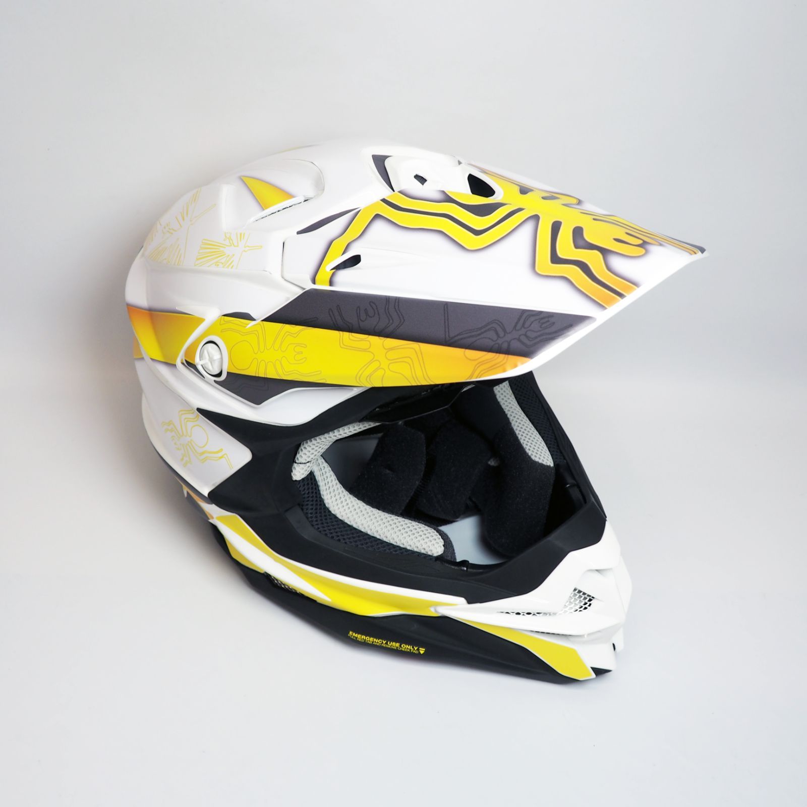 3カラー展開 VFX-WR用 ヘルメットデカール Mサイズ ナスカホワイト 地上絵 ナスカ オフロード ショウエイ モトクロス カラフル ステッカーセット バイク用品 オリジナルデザイン バイクヘルメット アクセサリー イメチェン 貼り替え 傷隠し かっこいい