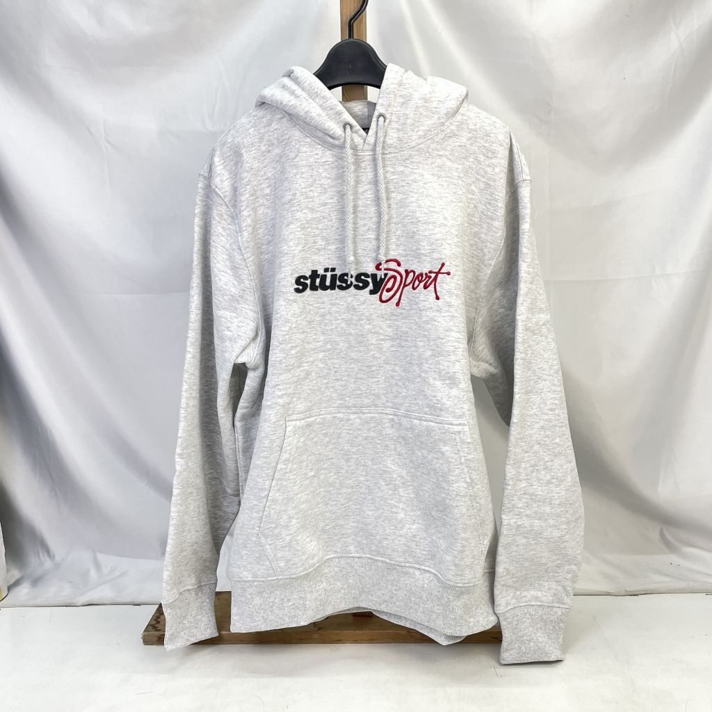 01w-0018 ステューシー STUSSY Sport Appligue Hoodie グレー サイズM メンズ プルオーバーパーカー 綿混  コットン ポリエステル 長袖トップス タグ付き【中古品】 - メルカリ