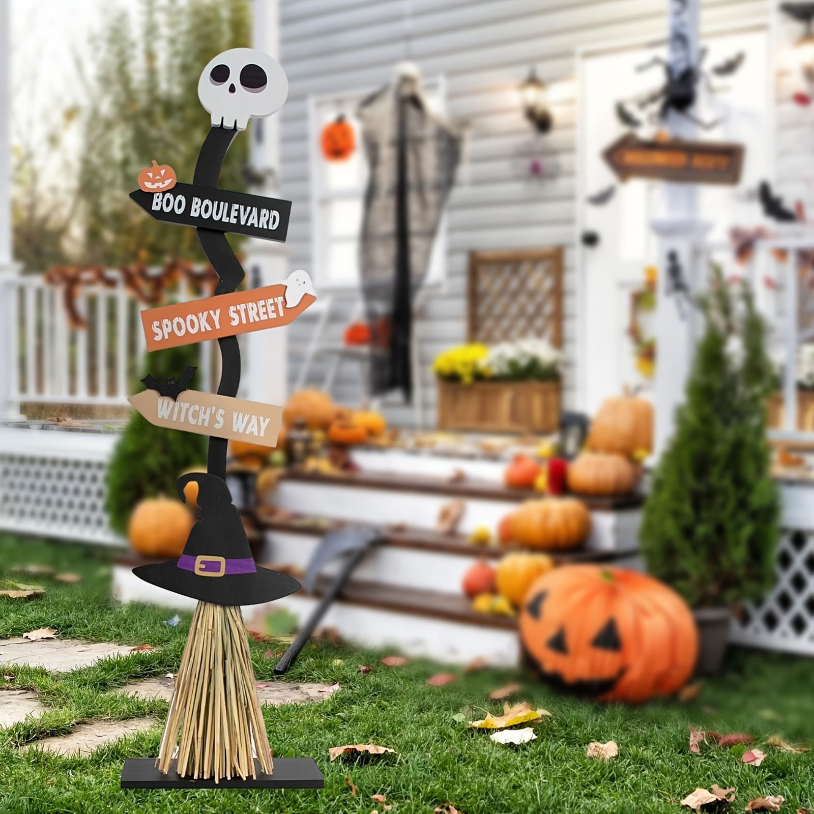 回転するほうき ハロウィン - 魔法の箒 踊る | ライト付き電池式スプーキー装飾品、室内・ポーチ・前庭・パーティー・駐車場用 ハロウィン室内装飾 -  2個パック 動く浮遊魔女のほうき 音とタッチで動くハロウィン魔法のほうき 不気味な音で踊るお化けのほうき パ ふらいん ..., image size:1600x1600