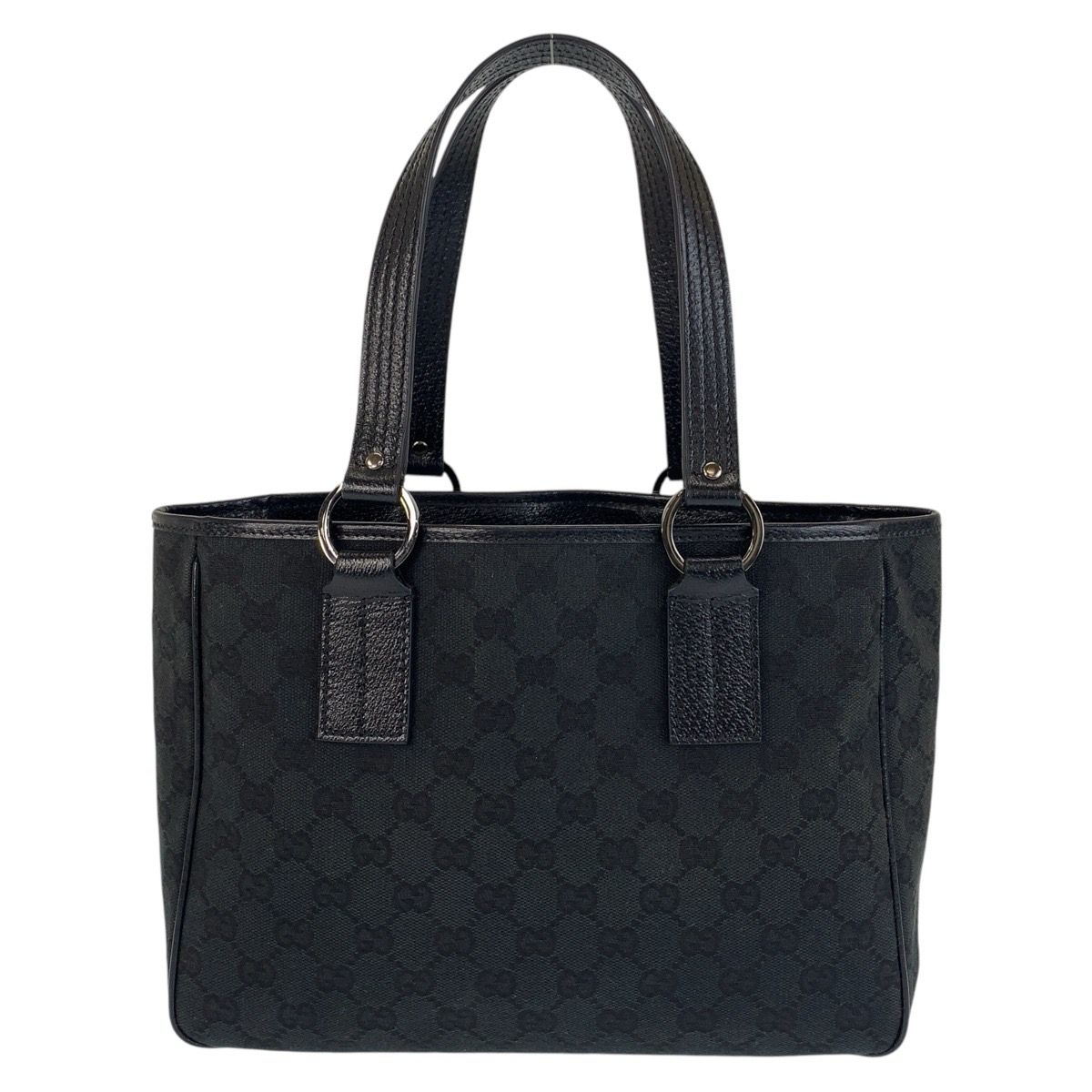 美品 GUCCI グッチ ブラック 黒 シルバー金具 GGキャンバス