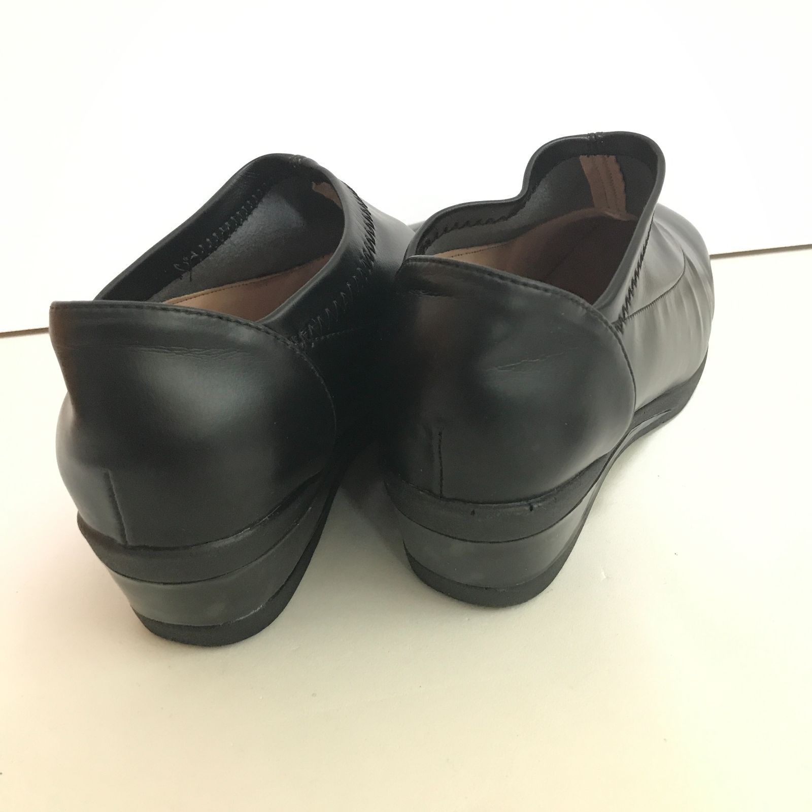 新品未使用★ヒロココシノ★ウエッジソール★スリッポン★ビジュー★黒★撥水 38406タ HIROKO KOSHINO FEMME ヒロココシノ ウエッジヒール