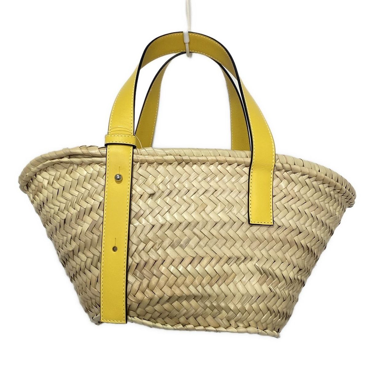 LOEWE かごバッグ ベージュ/黄色 LOEWE(ロエベ) トートバッグ バスケット ベージュ×イエロー かご