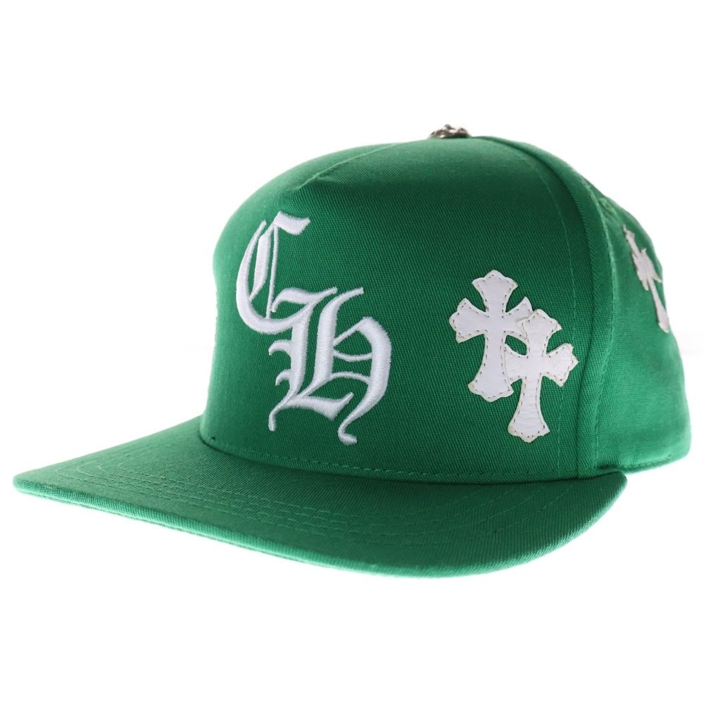 CHROME HEARTS クロムハーツ HAT 5 PANEL CAP BSBL セメタリークロスパッチ ベースボールキャップ 帽子 グリーン|ホワイト