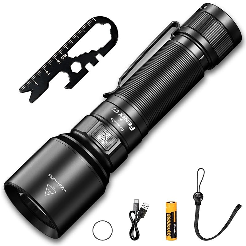 Fenix C7 LED 懐中電灯 強力 超高輝度 3000ルーメン 470メートル照射 5000mAh USB Type-C充電式 大容量バッテリー IP68防水防塵 テール磁気吸引 LEDライト 防災 作業用 停電対策 緊急用 軽量 キャンプ 登 1