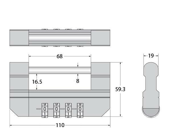 G-147 文字合せ倉庫錠110 mm 71147