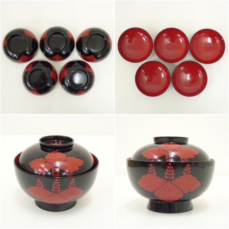 漆塗桐蒔絵吸物椀5客（保護箱） 吸い物椀 和食器 おしゃれ