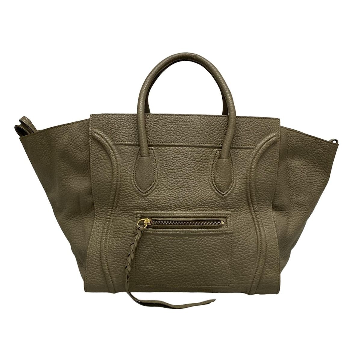 CELINE セリーヌ ハンドバッグ ラゲージスモールスクエアファントム カーキ