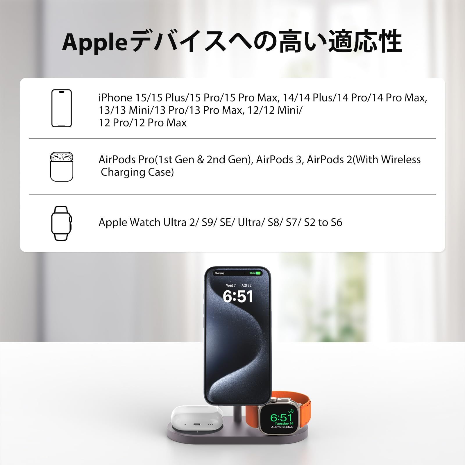 喜び 在庫処分 PRO ワイヤレス充電器 3in1 X23 マグネット 充電スタンド マグセーフ充電器 置くだけ充電 急速充電 最大15W出力 KUXIU 3台同時充電 iPhone15|14|13|12シリーズ対応 AirPods|アップルウォッチ充電器 日 大人気/特価セール！