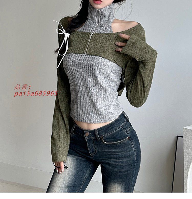  ニットボレロアンサンブル韓国ファッション pai 5 a 685965 ノースリーブ ニット セーター