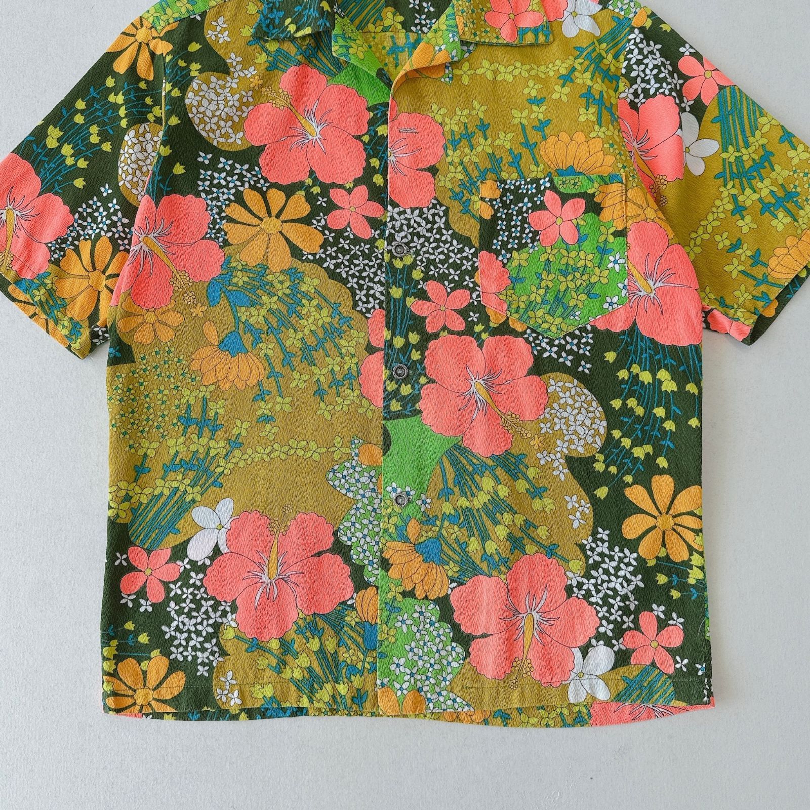 HUKILAU FASHION ハワイアンシャツ アロハ ハイビスカス 総柄