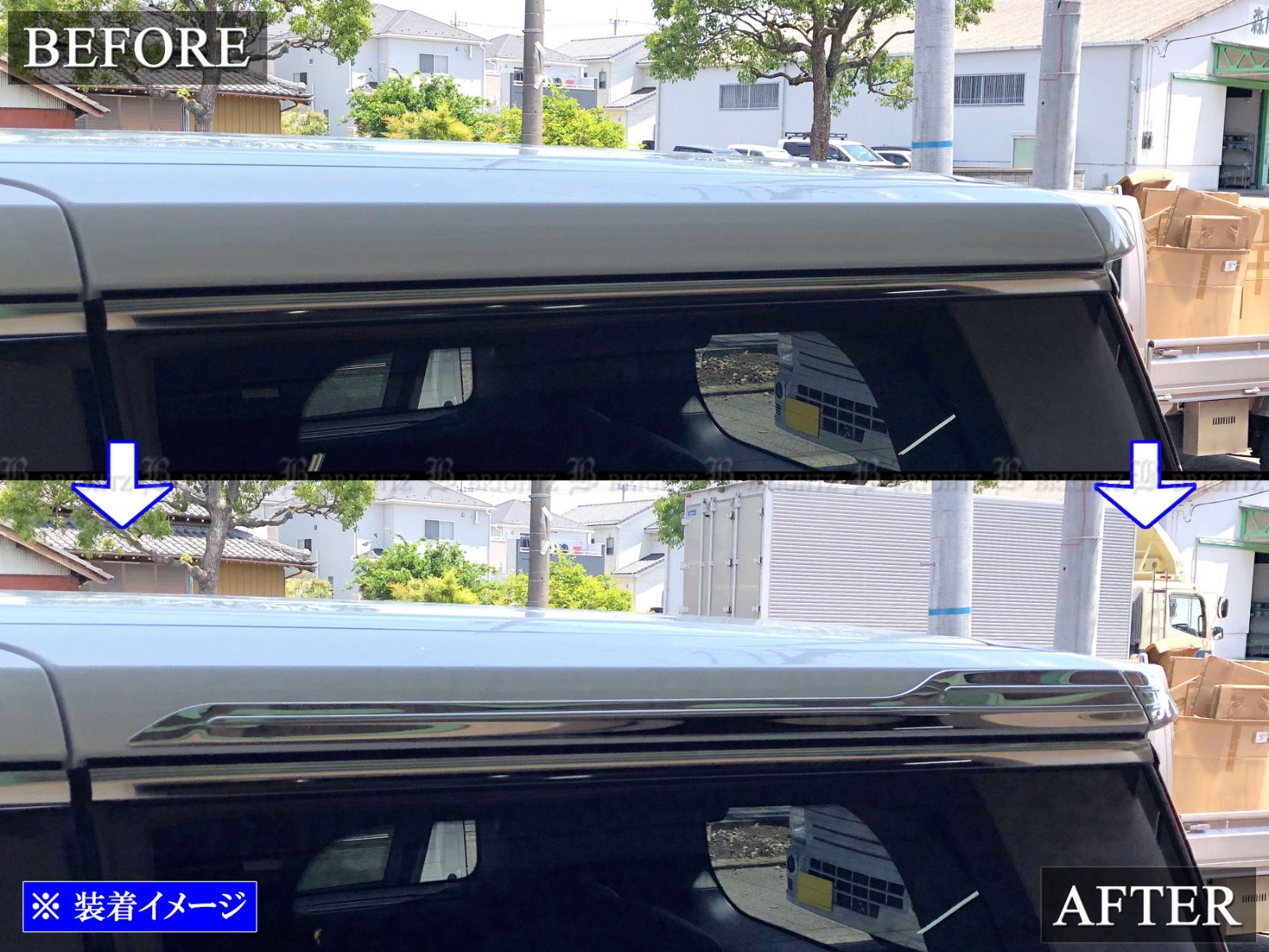 超鏡面ステンレスメッキルーフモール 4PC