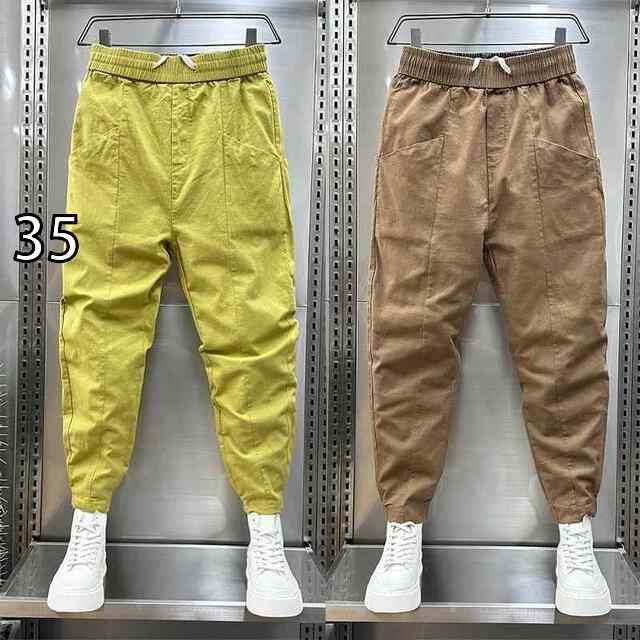 [35]秋冬 コーデ メンズ  服 シンプル ファッション オシャレ 大人 かっこいい 大きいサイズ ストリート 紳士服 パンツ リネン ズボン コットン リネン カジュアル 九分丈