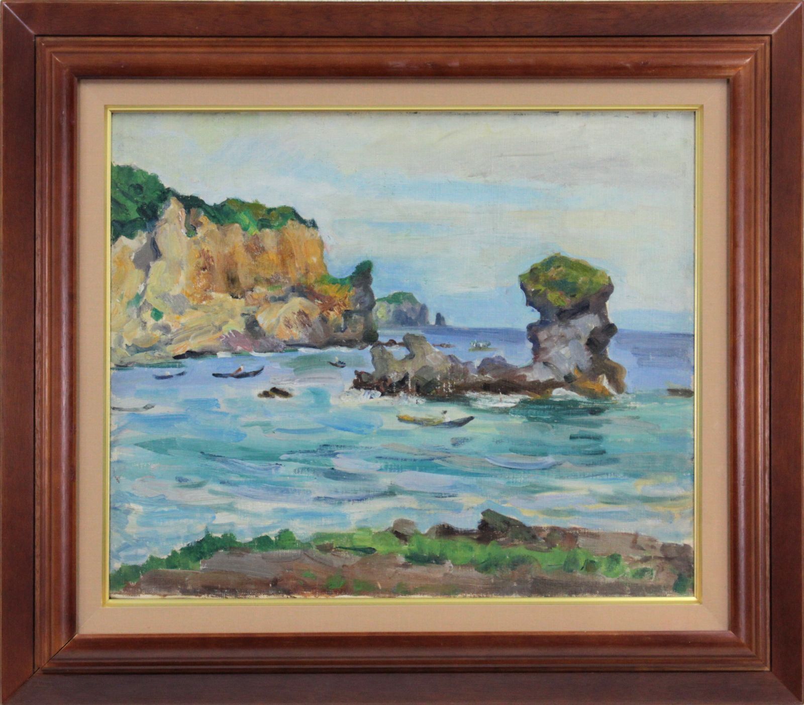 田辺三重松 『海浜』 油彩画 - 北海道画廊