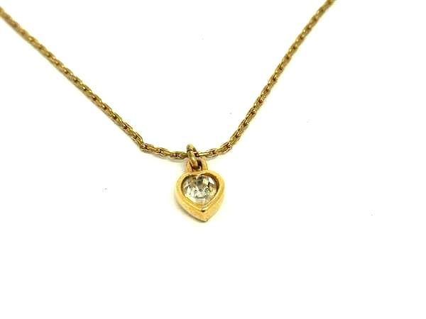 美品★クリスチャンディオール　ネックレス　ゴールド　ハート　スワロ調 クリスチャン・ディオール(Christian Dior) クリスチャン