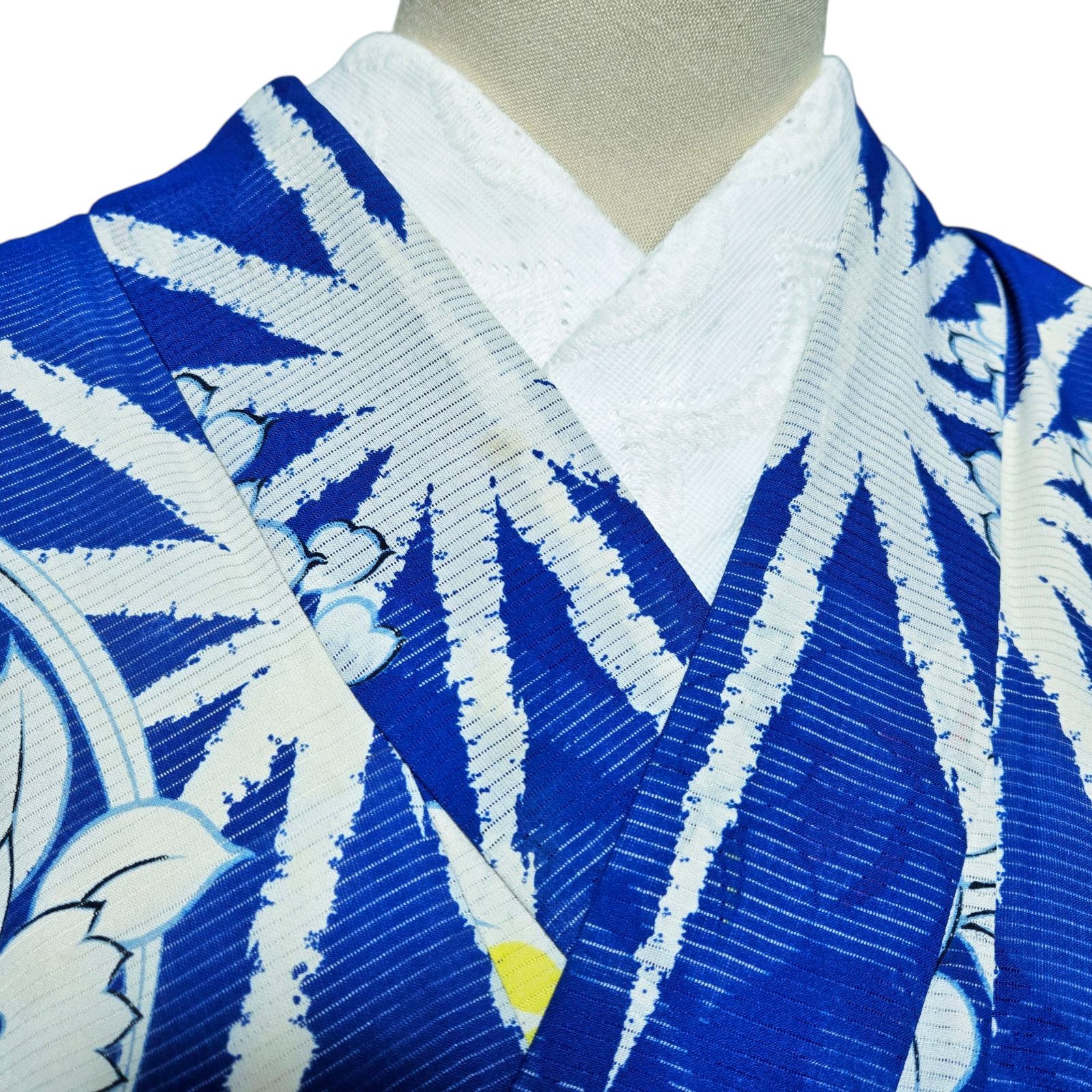 麻の葉 百合 撫子 アンティーク夏着物 絽 - メルカリ