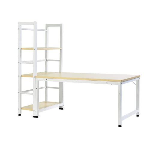 モモナチュラル デスク 両袖引き出し付き ホワイト×ナチュラル 幅122cm