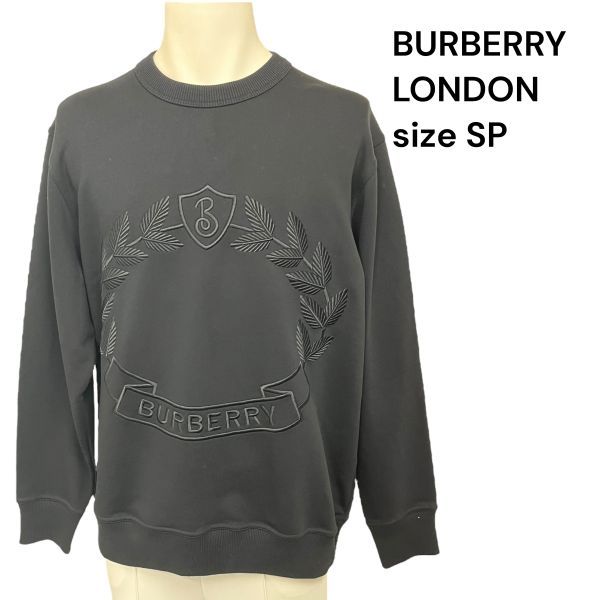 ◆ バーバリーロンドン BURBERRY LONDON スウェット トレーナー 黒 綿 SP L～XL メンズ S5V288