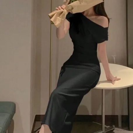 ドレスワンピース ワンショル スリム セクシー 韓国 ドレスワンピース ワンショルダー スリム セクシー 韓国