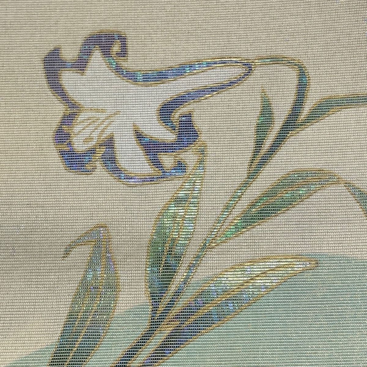 未使用【夏帯】袋帯 絽 花柄 正絹 金糸 ベージュ シャンパンゴールド 682 未使用【夏帯】袋帯 絽 花柄 正絹 金糸 ベージュ シャンパンゴールド