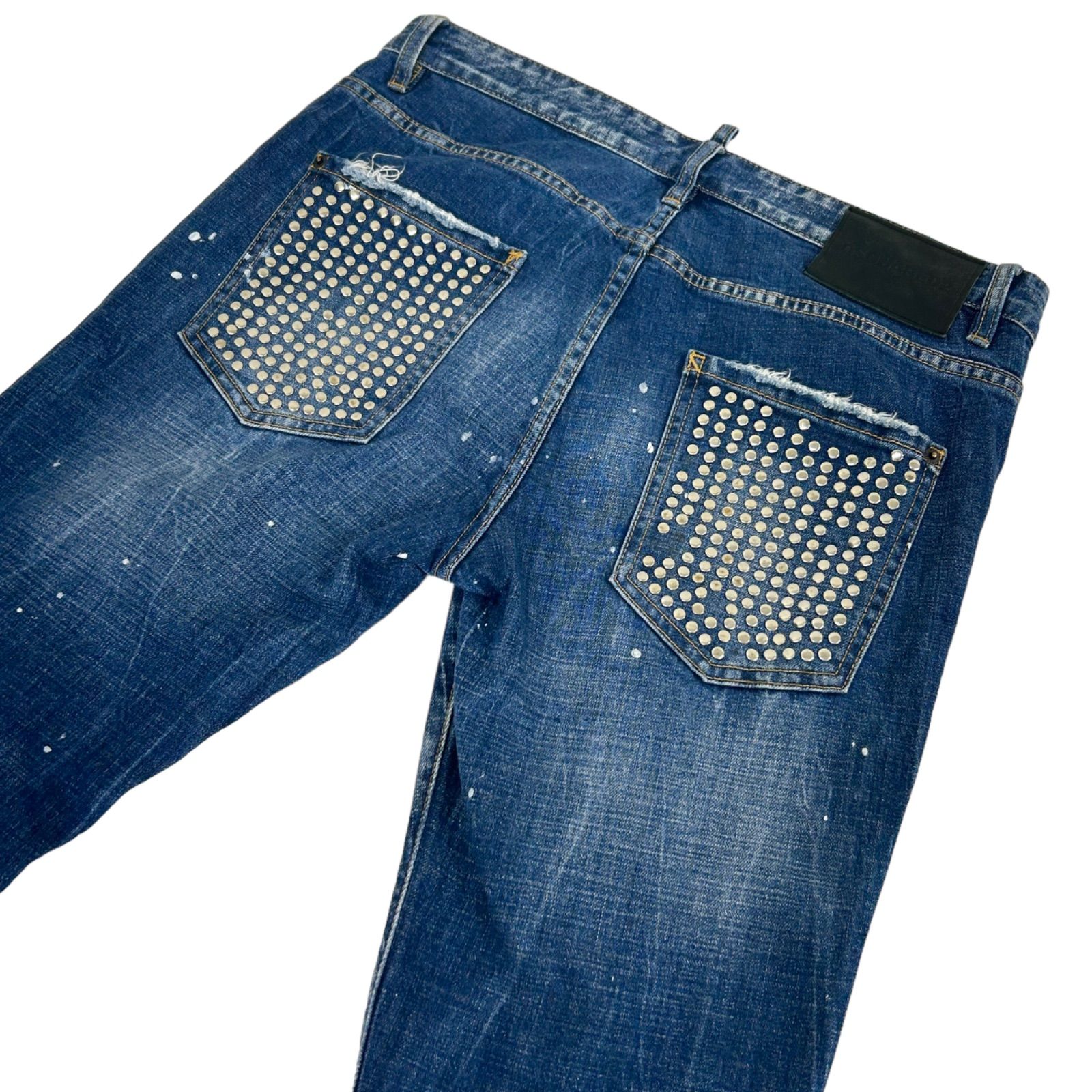 DSQUARED2 ダメージデニム 50 濃紺 グランジ イタリア製 19ss DSQUARED2 ディースクエアード メンズ ダメージ ジーンズ デニム