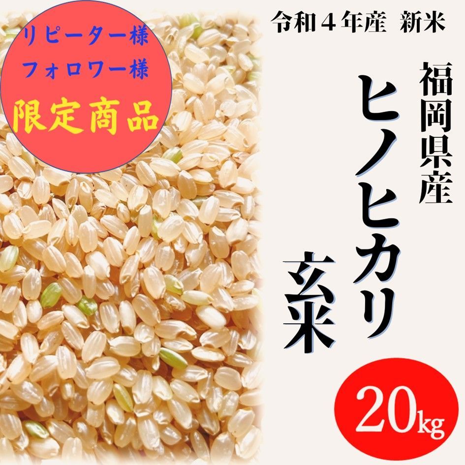 令和4年度産 新米 玄米ヒノヒカリ 20kg